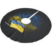 Flagge der Ukraine Polyester Weihnachtsbaumdecke (Schrägansicht)