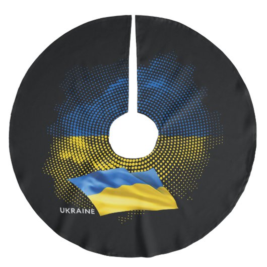 Flagge der Ukraine Polyester Weihnachtsbaumdecke (Vorderseite)