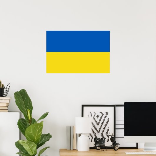 Flagge der Ukraine Poster (Heimbüro)
