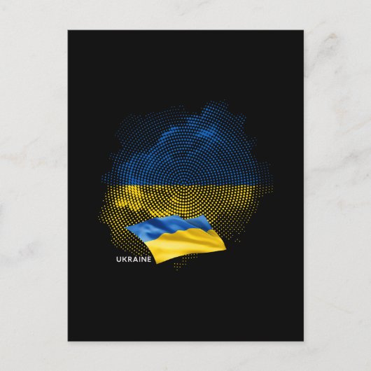 Flagge der Ukraine Postkarte (Vorderseite)