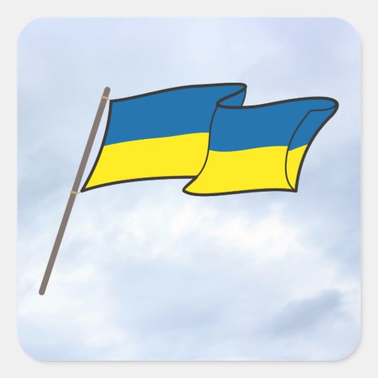 Flagge der Ukraine Quadratischer Aufkleber (Vorderseite)
