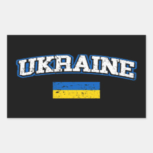 Flagge der Ukraine Rechteckiger Aufkleber