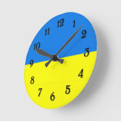 Flagge der Ukraine Runde Wanduhr (Winkel)
