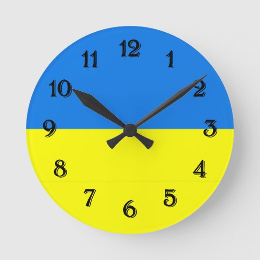 Flagge der Ukraine Runde Wanduhr (Vorderseite)