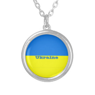 Flagge der Ukraine Silberverschraubte Kette Versilberte Kette