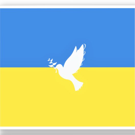 Flagge der Ukraine Sticker Taube des Friedens - Fr (Vorderseite)
