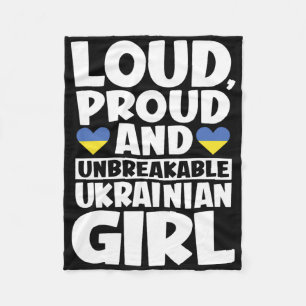 Flagge der Ukraine Stolze Ukrainer Männer und Frau Fleecedecke