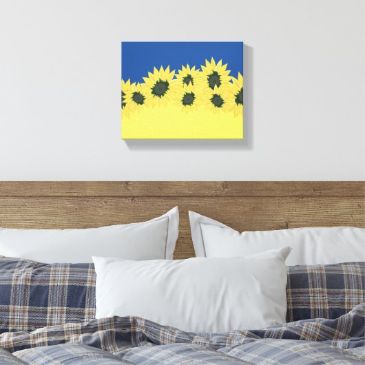 Flagge der Ukraine Stretched Canvas Print Leinwanddruck (Insitu (Schlafzimmer))