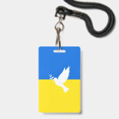 Flagge der Ukraine - Taube des Friedens - Freiheit Ausweis (Front with Lanyard)