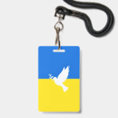 Flagge der Ukraine - Taube des Friedens - Freiheit Ausweis (Back with Lanyard)