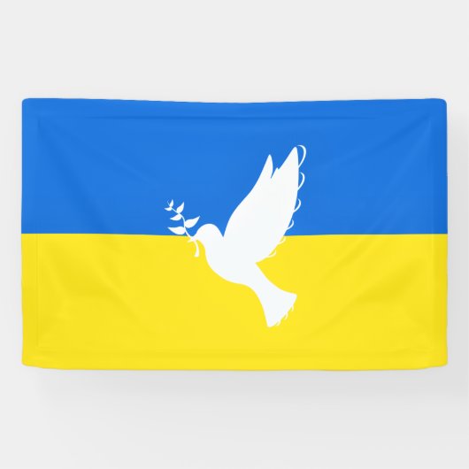 Flagge der Ukraine - Taube des Friedens - Freiheit Banner (Horizontal)