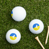 Flagge der Ukraine - Taube des Friedens - Freiheit Golfball (Insitu Gras)