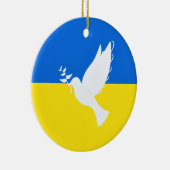 Flagge der Ukraine - Taube des Friedens - Freiheit Keramik Ornament (Rechts)