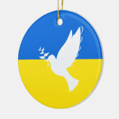 Flagge der Ukraine - Taube des Friedens - Freiheit Keramik Ornament (Links)