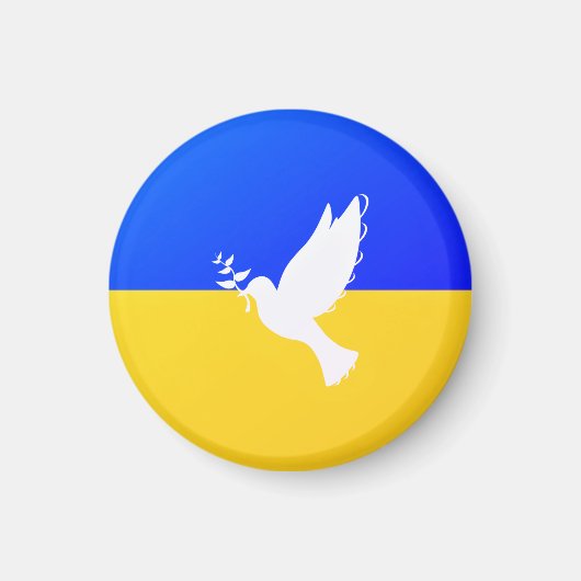 Flagge der Ukraine - Taube des Friedens - Freiheit Magnet (Vorne)
