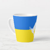 Flagge der Ukraine - Taube des Friedens - Freiheit Milchtasse (Linke Ecke)