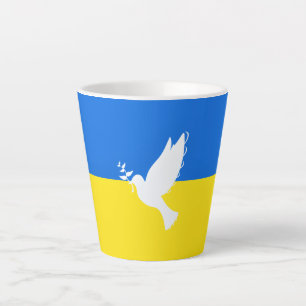 Flagge der Ukraine - Taube des Friedens - Freiheit Milchtasse