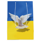 Flagge der Ukraine - Taube des Friedens - Freiheit Mittlere Geschenktüte (Rückseite)