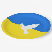 Flagge der Ukraine - Taube des Friedens - Freiheit Pappteller (Schrägansicht)