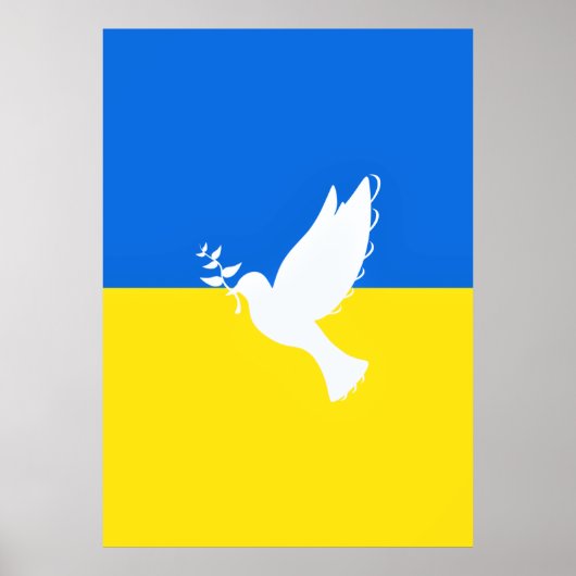 Flagge der Ukraine - Taube des Friedens - Freiheit Poster (Vorne)