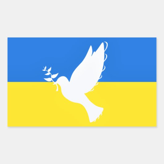 Flagge der Ukraine - Taube des Friedens - Freiheit Rechteckiger Aufkleber (Vorderseite)