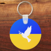 Flagge der Ukraine - Taube des Friedens - Freiheit Schlüsselanhänger (Rückseite)