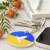 Flagge der Ukraine - Taube des Friedens - Freiheit Schlüsselanhänger (Vorderseite rechts)