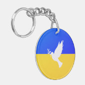 Flagge der Ukraine - Taube des Friedens - Freiheit Schlüsselanhänger (Vorderseite links)