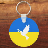 Flagge der Ukraine - Taube des Friedens - Freiheit Schlüsselanhänger (Rückseite)