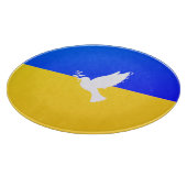 Flagge der Ukraine - Taube des Friedens - Freiheit Schneidebrett (Ecke)