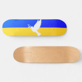 Flagge der Ukraine - Taube des Friedens - Freiheit Skateboard (Horizontal)