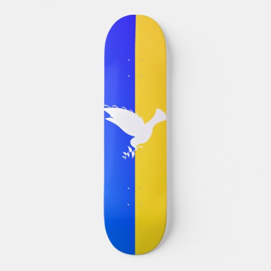 Flagge der Ukraine - Taube des Friedens - Freiheit Skateboard (Vorderseite)