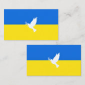 Flagge der Ukraine - Taube des Friedens - Freiheit Visitenkarte (Vorne/Hinten)