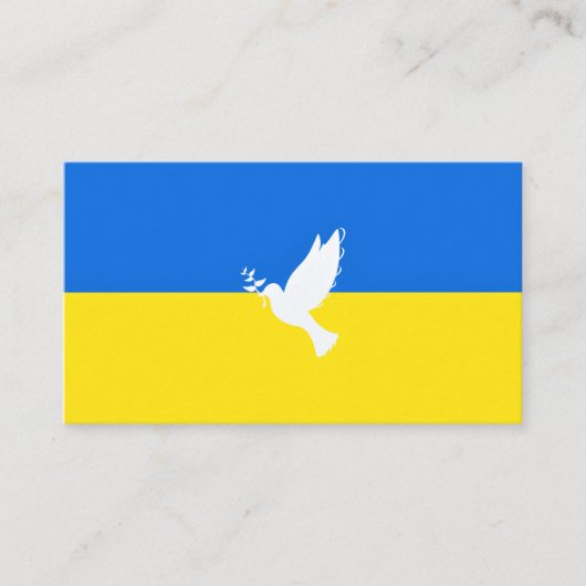 Flagge der Ukraine - Taube des Friedens - Freiheit Visitenkarte (Vorderseite)