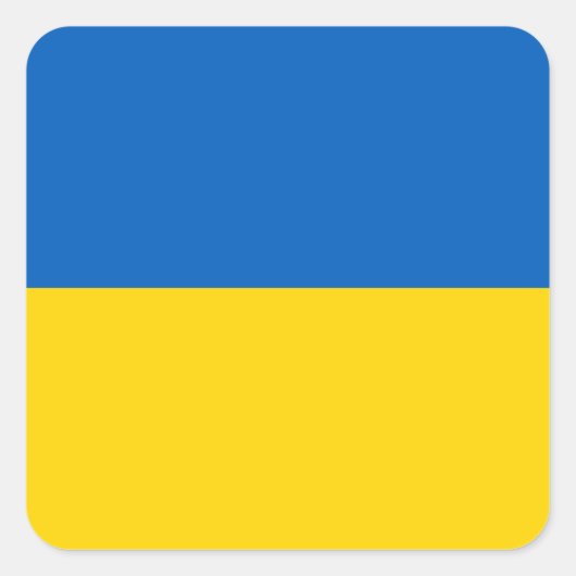 Flagge der Ukraine (Ukrainisch) Quadratischer Aufkleber (Vorderseite)