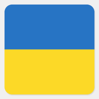 Flagge der Ukraine - ukrainische Flagge - П р а о Quadratischer Aufkleber