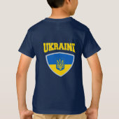Flagge der Ukraine und Emblem-T - Shirt (Rückseite)