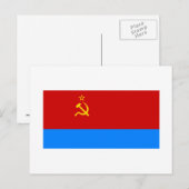 Flagge der Ukrainischen SSR Postkarte (Vorne/Hinten)