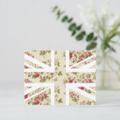 Flagge der Union der Vintagen Rose Jack British (U Postkarte (Stehend Vorderseite)