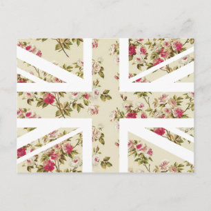 Flagge der Union der Vintagen Rose Jack British (U Postkarte