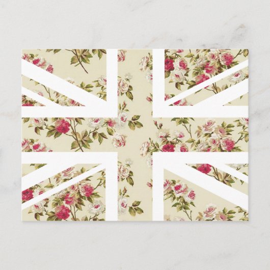 Flagge der Union der Vintagen Rose Jack British (U Postkarte (Vorderseite)