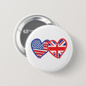 Flagge der Union Jack Flat USA Button (Vorne & Hinten)