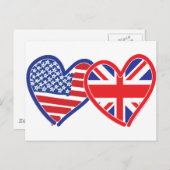 Flagge der Union Jack Flat USA Postkarte (Vorne/Hinten)