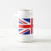 Flagge der Union Jack UK Bierglas (Vorderseite Links)