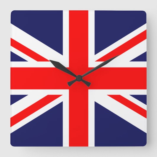 Flagge der Union Quadratische Wanduhr (Vorderseite)