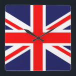 Flagge der Union Quadratische Wanduhr<br><div class="desc">Flagge des Vereinigten Königreichs Große Souvenirs aus Großbritannien und Geschenke aus Großbritannien.</div>