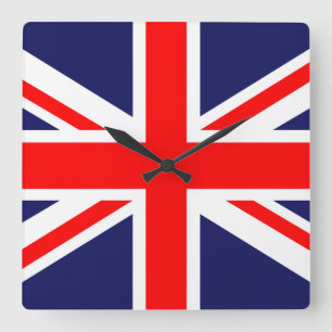 Flagge der Union Quadratische Wanduhr