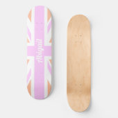 Flagge der Union / UK in Gilry Pink & Orange Skateboard (Vorderseite)
