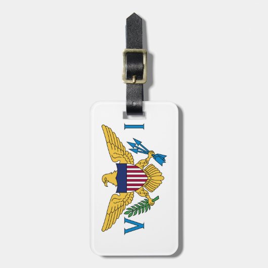 Flagge der US-Jungfrau Gepäckanhänger (Vorderseite vertikal)