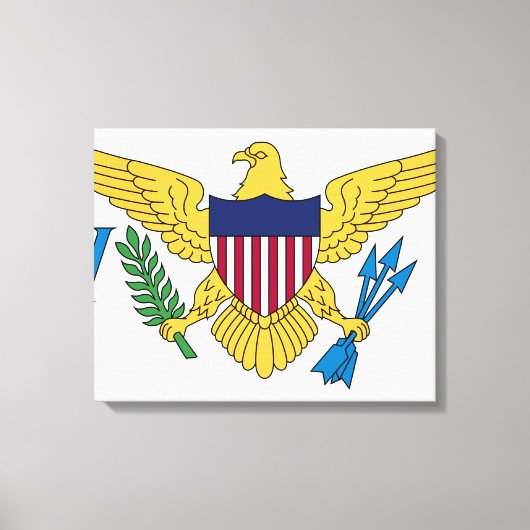 Flagge der US-Jungfrau Leinwanddruck (Vorderseite)